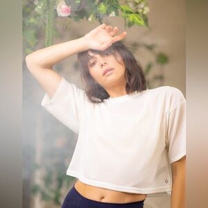 Popflex agility mesh tee - cream. Size S